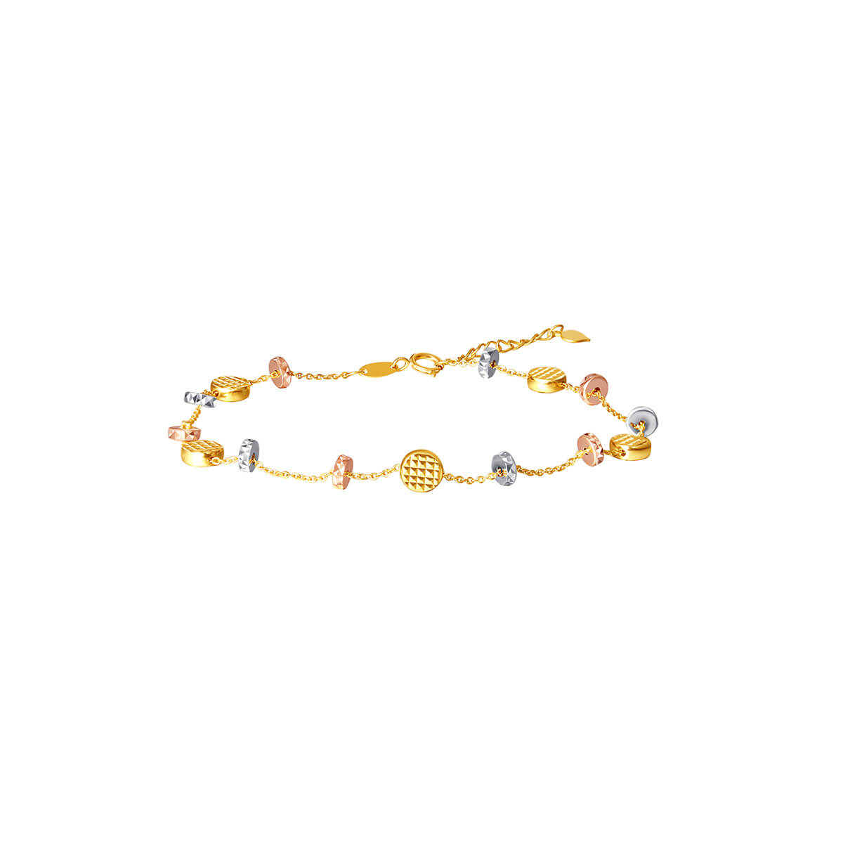 14K tricolor bracelet