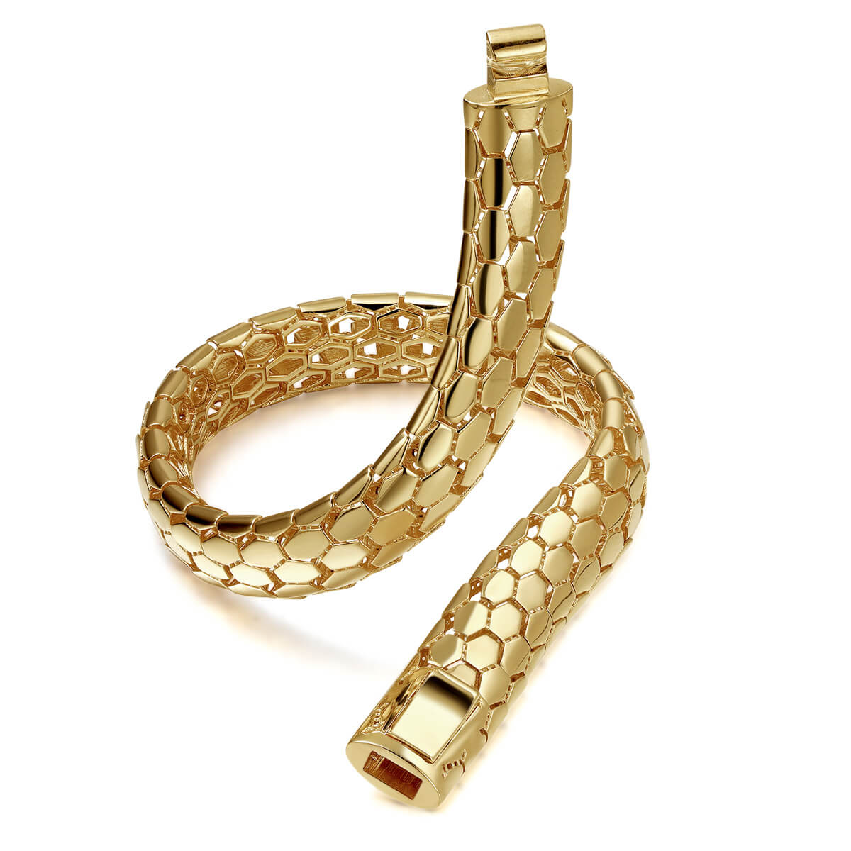 18K yellow exquisite snake patterned bracelet