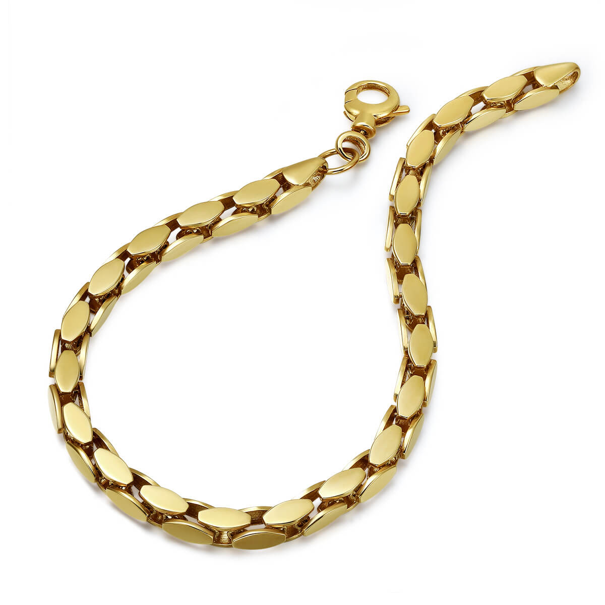 18K yellow snake patterned bracelet